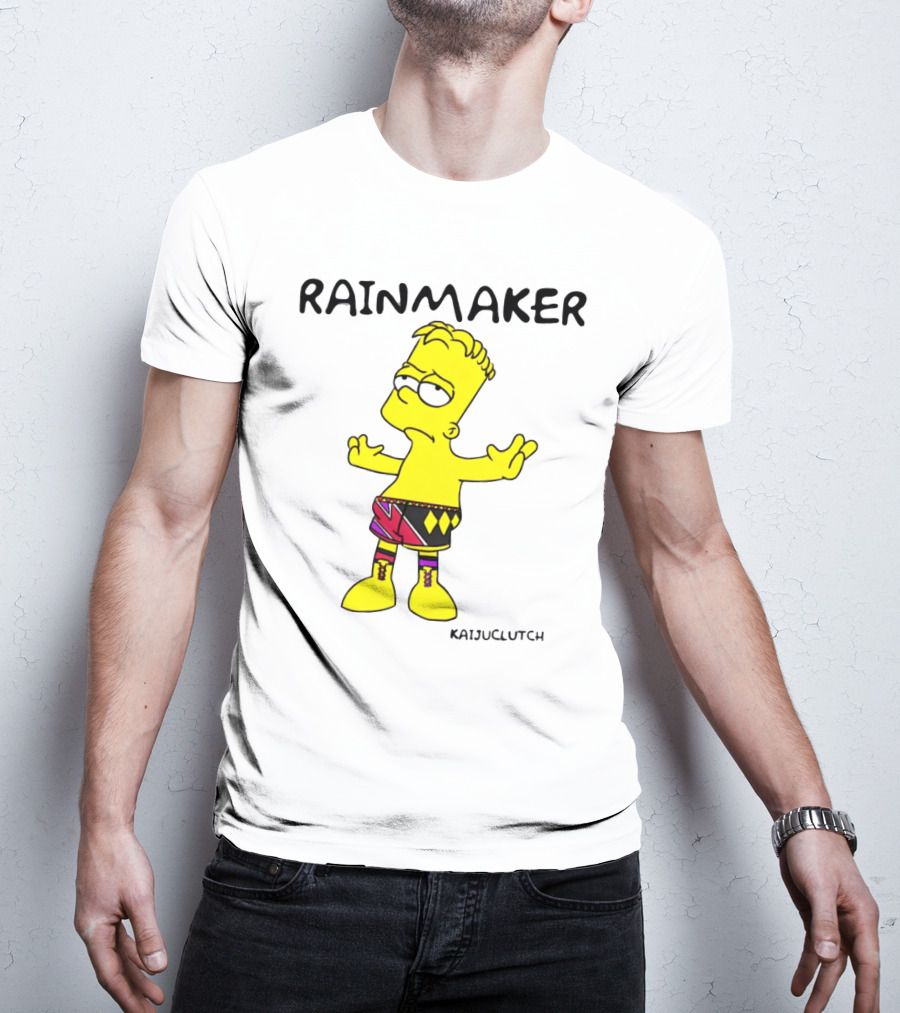 Rainmaker Wrestler Cartoon Character In Colorful Shorts T-Shirt