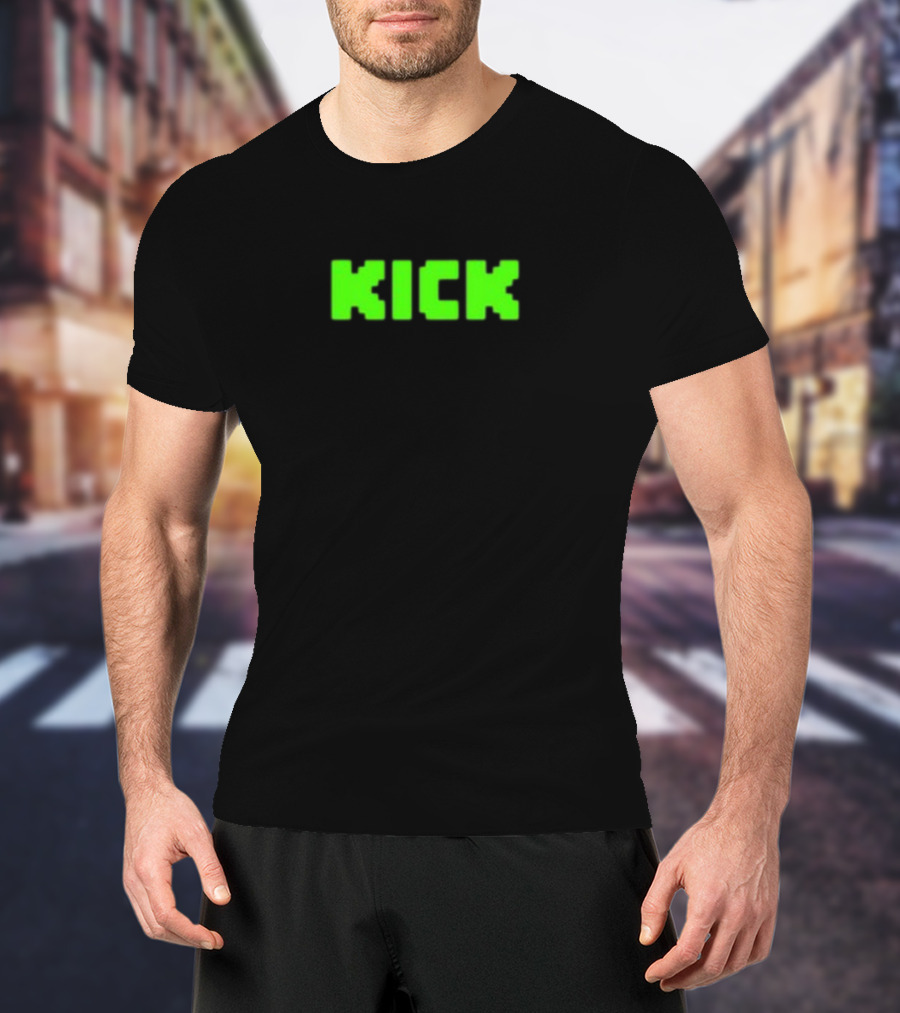 KICK Bold Neon Green Text T-Shirt