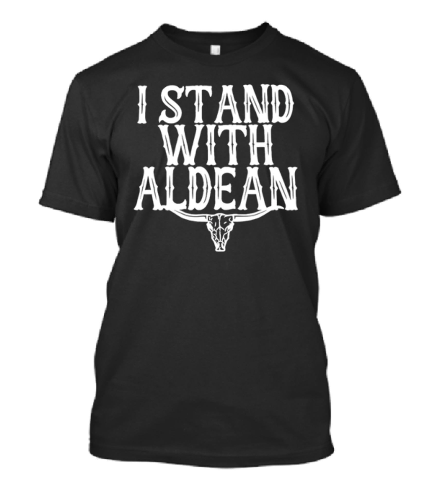 I Stand With Aldean Irishpeachbackup Longhorn Skull T-Shirt
