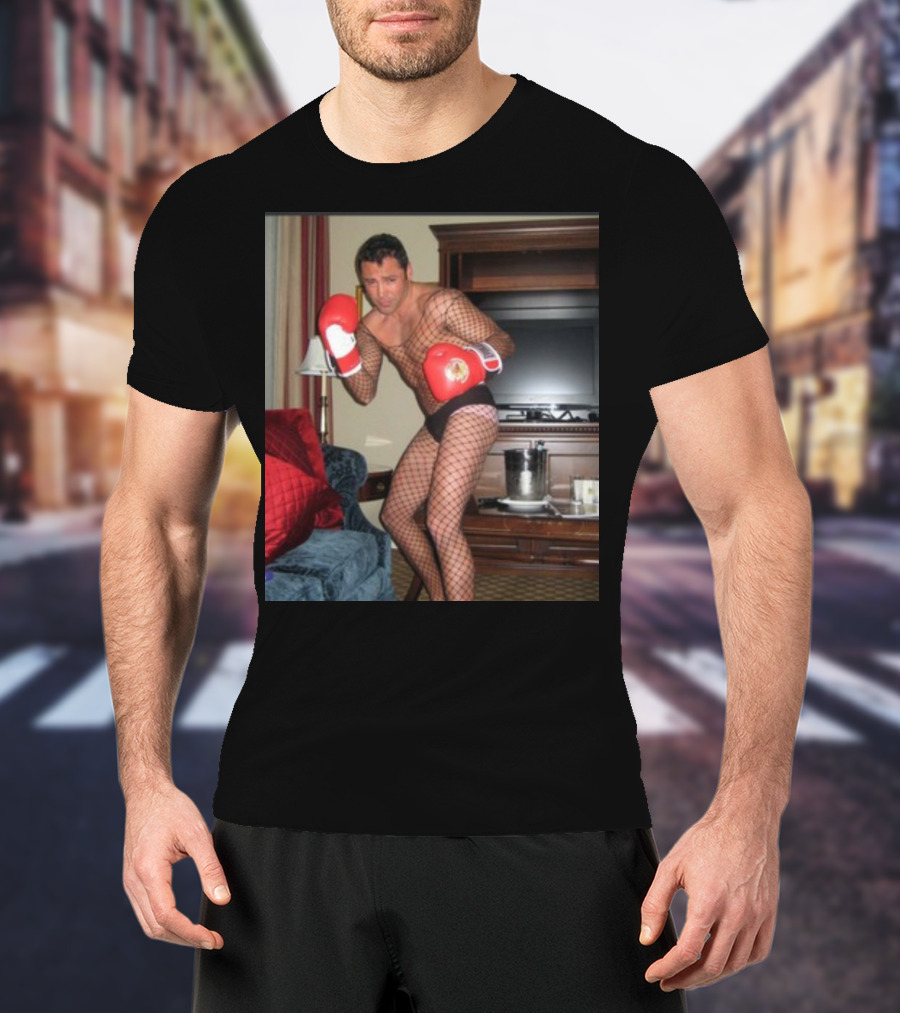 Oscar De La Hoya Fishnet Boxing Gloves Outfit Snapshot T-Shirt
