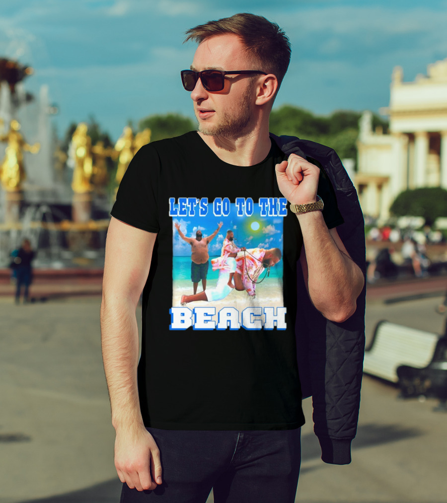 Let's Go To The Beach Dj Khaled Beach Scene With Floating And Joyful Pose T-Shirt