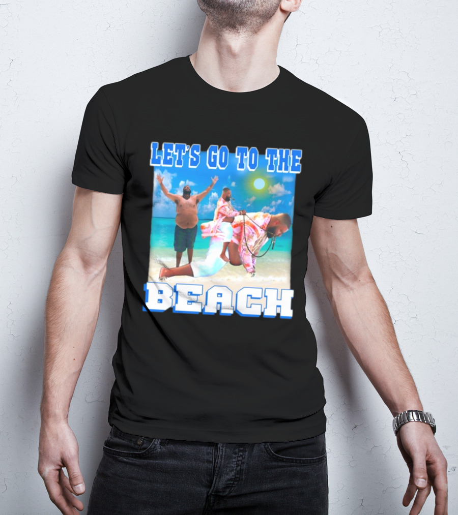 Let's Go To The Beach Dj Khaled Beach Scene With Floating And Joyful Pose T-Shirt