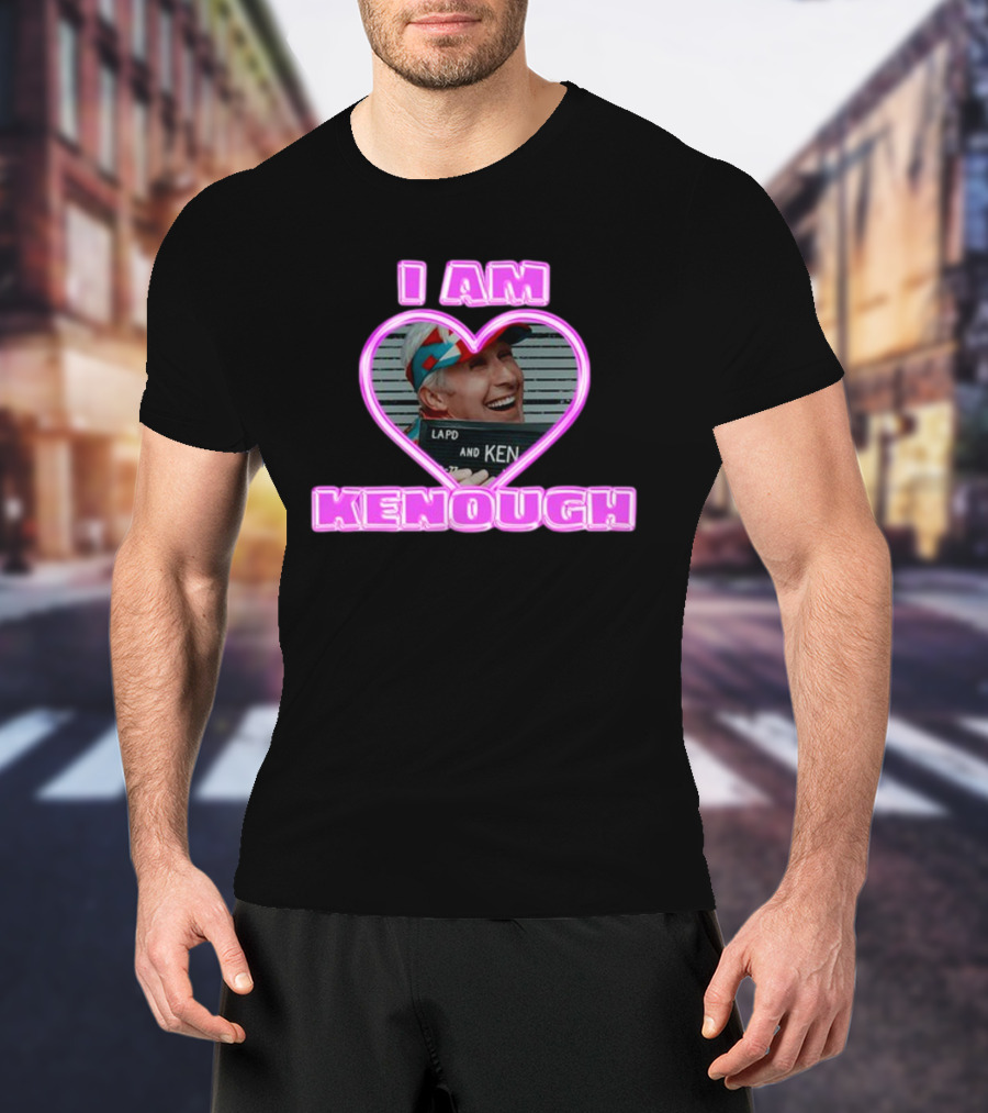 Sadstreet Ryan Gosling I Am Kenough LAPD Ken Mugshot Heart T-Shirt