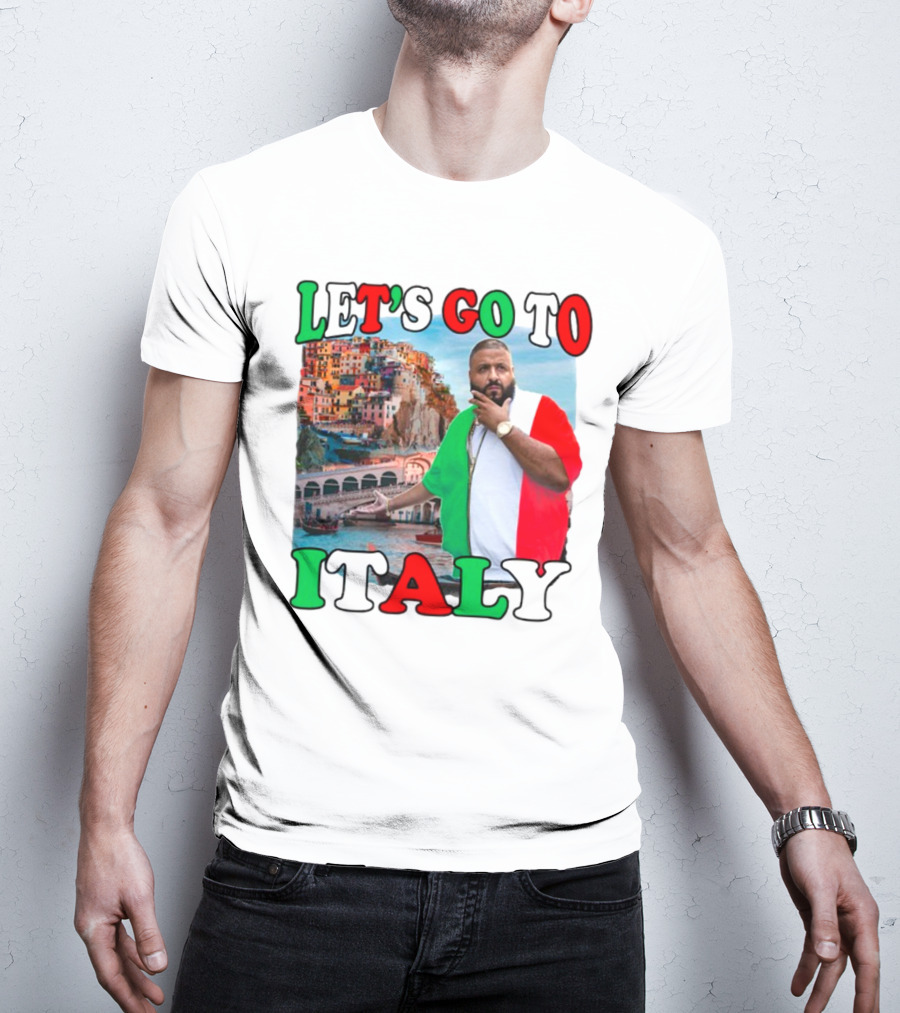 Funnyahhtees Let’s Go To Italy Dj Khaled Colorful Coastal Adventure T-Shirt