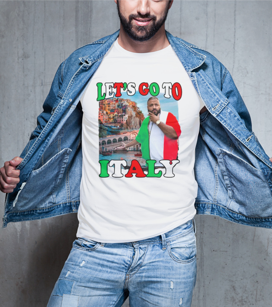 Funnyahhtees Let’s Go To Italy Dj Khaled Colorful Coastal Adventure T-Shirt
