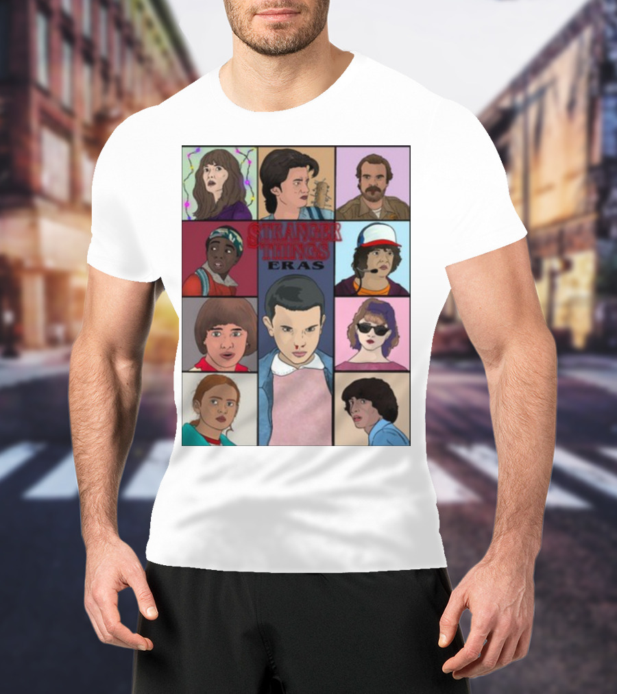 Stranger Things Eras Character Collage T-Shirt