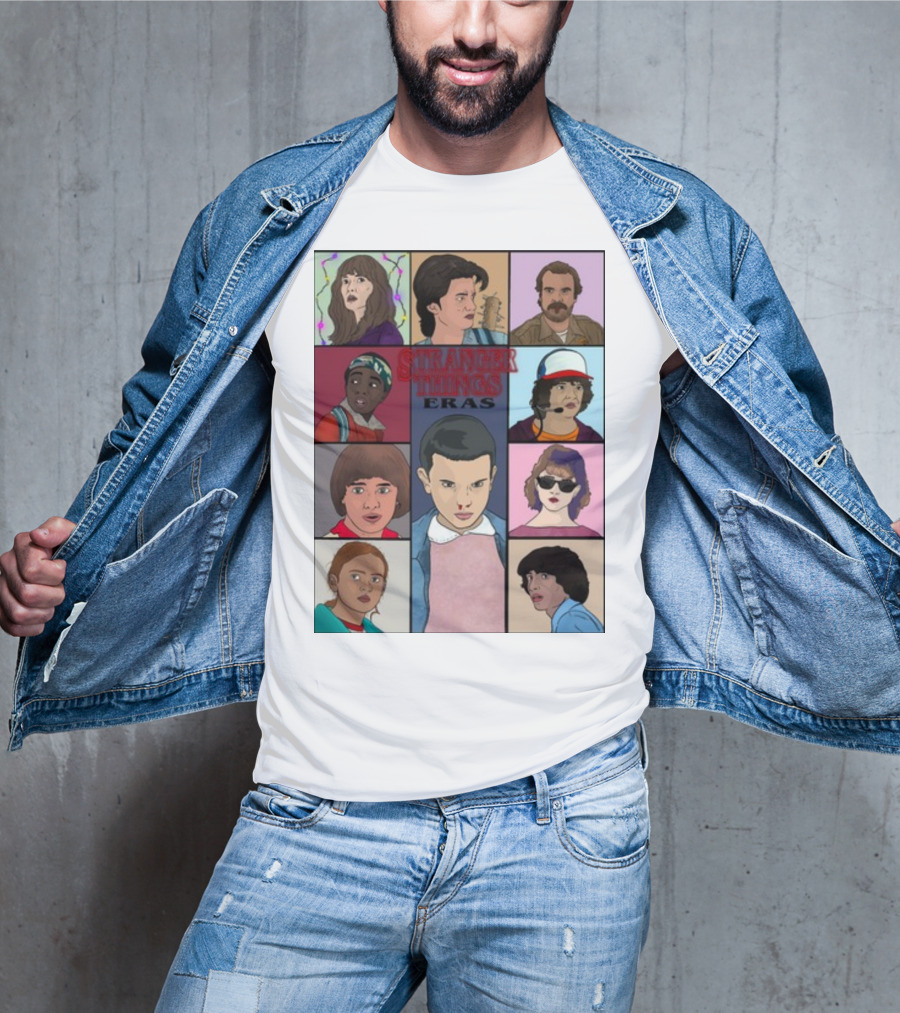 Stranger Things Eras Character Collage T-Shirt