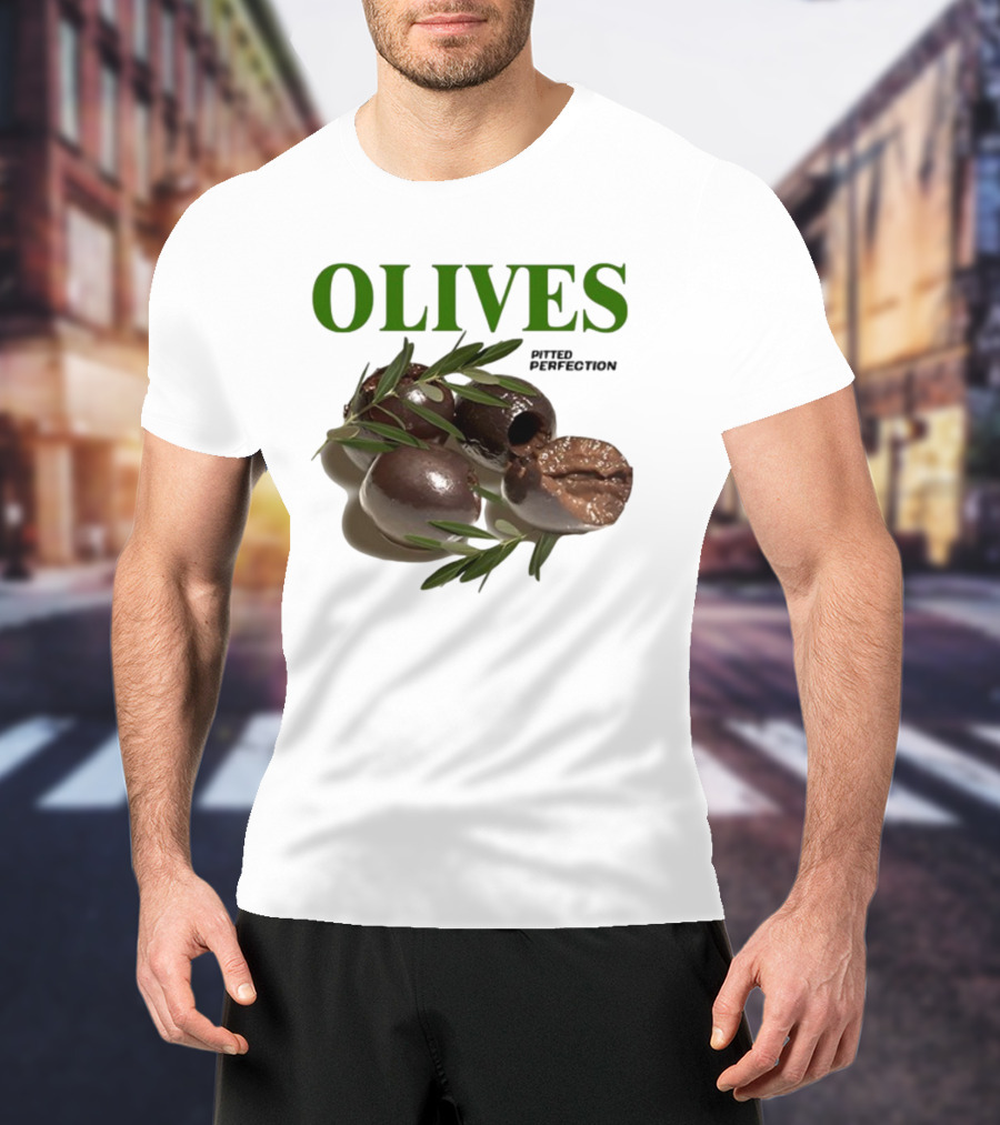 Olives Pitted Perfection Middleclassfancy Perfect In A Drink On A Plate T-Shirt