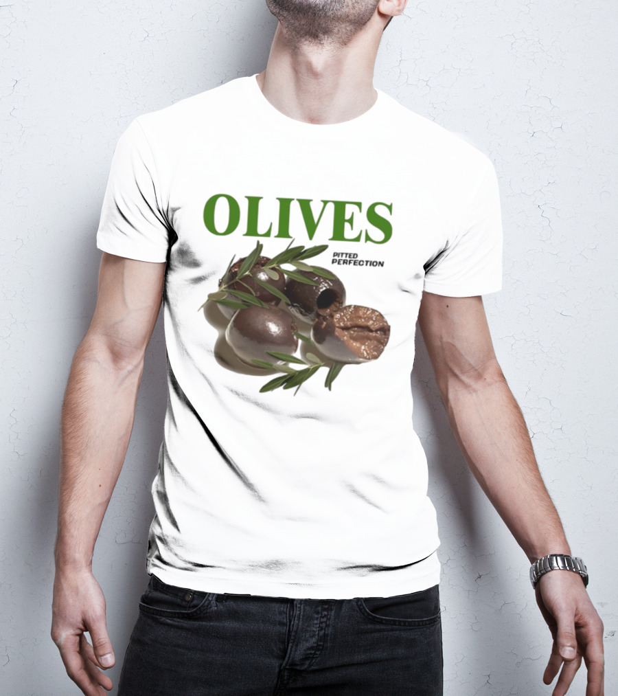 Olives Pitted Perfection Middleclassfancy Perfect In A Drink On A Plate T-Shirt