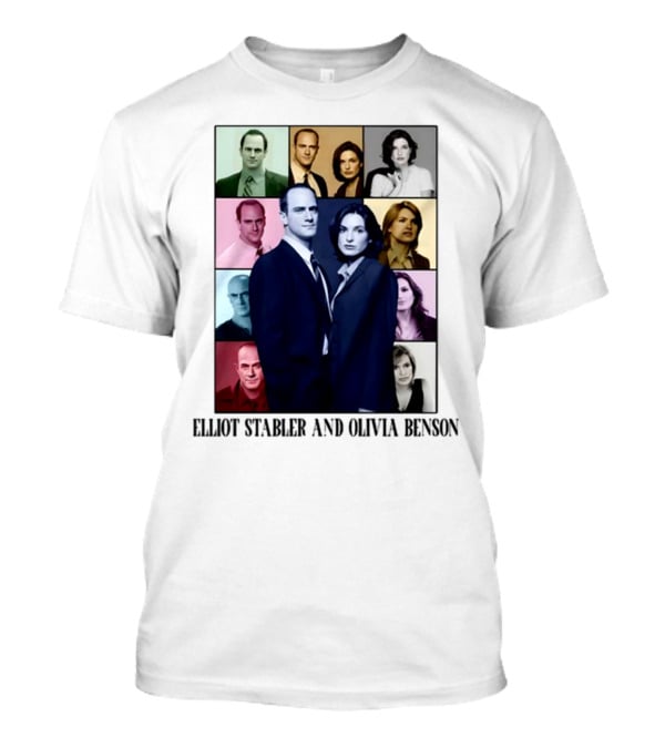 Elliot Stabler And Olivia Benson Collage Eras T-Shirt