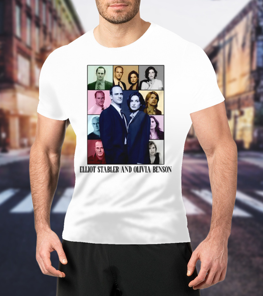 Elliot Stabler And Olivia Benson Collage Eras T-Shirt