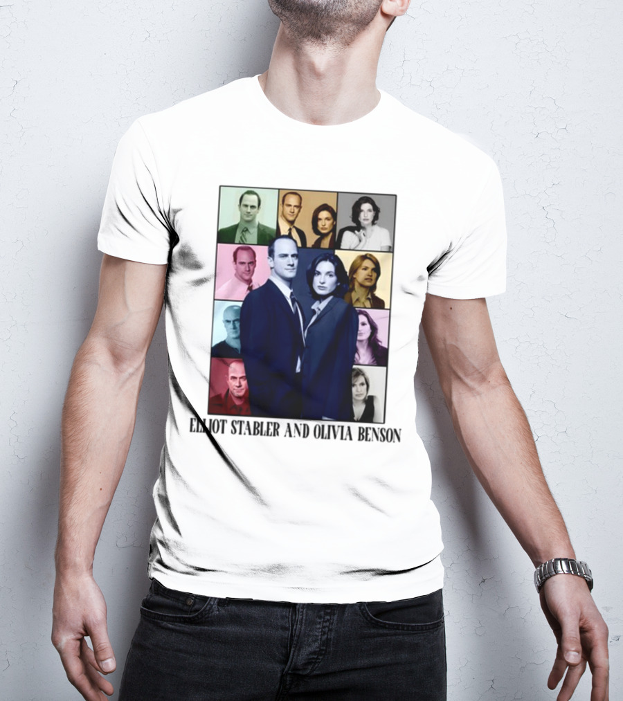 Elliot Stabler And Olivia Benson Collage Eras T-Shirt