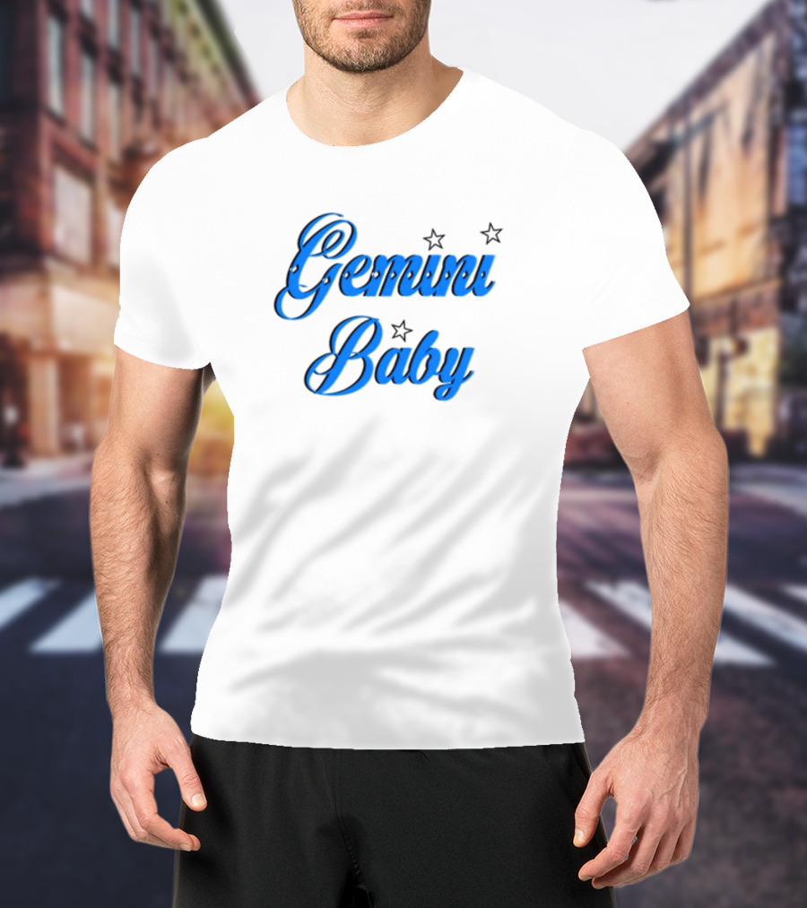 Beabadoobee Gemini Baby Blue Script With Stars T-Shirt