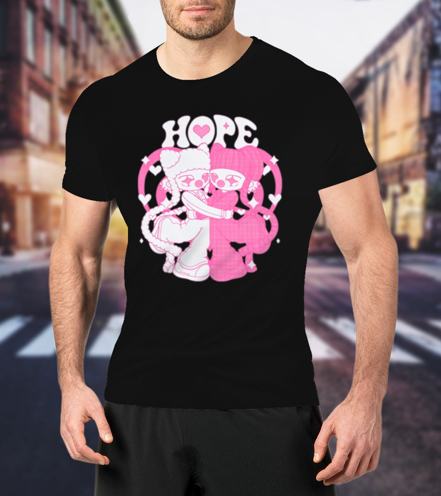 Lizigrace Hope Pink Hearts Embrace T-Shirt