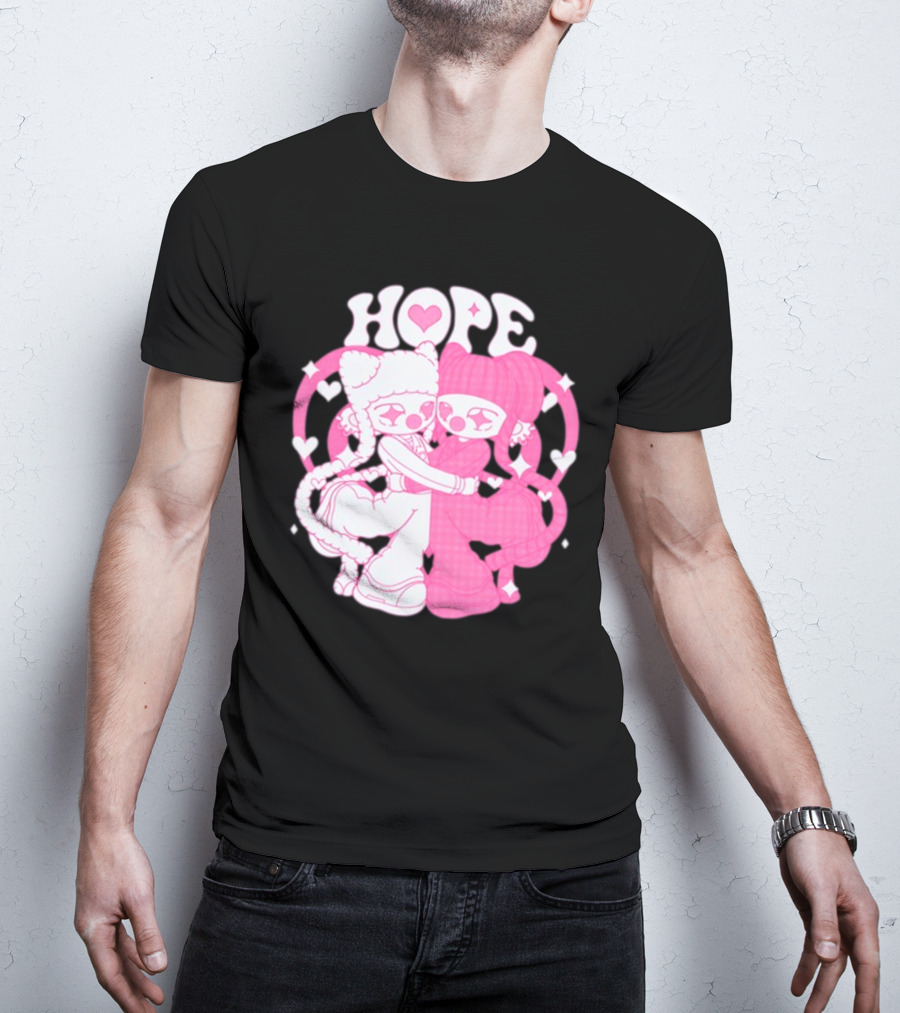 Lizigrace Hope Pink Hearts Embrace T-Shirt