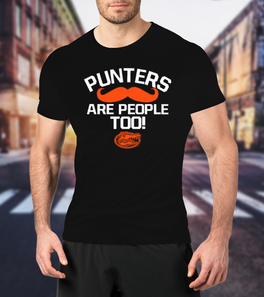 Punters Are People Too Alligator Moustache T-Shirt