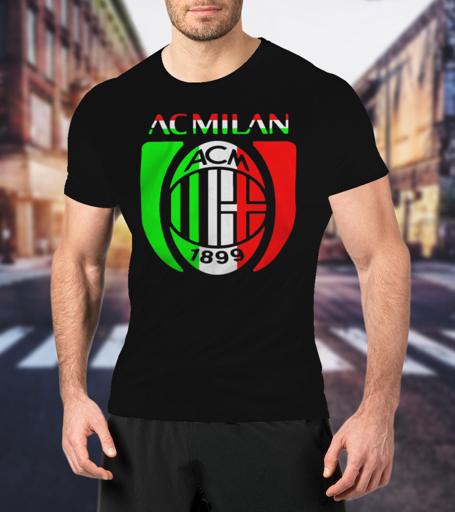 AC Milan ACM 1899 Logo Italy Flag T-Shirt