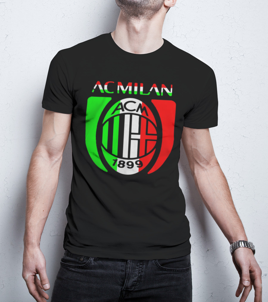AC Milan ACM 1899 Logo Italy Flag T-Shirt