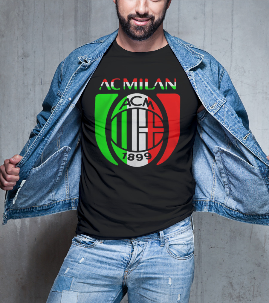 AC Milan ACM 1899 Logo Italy Flag T-Shirt