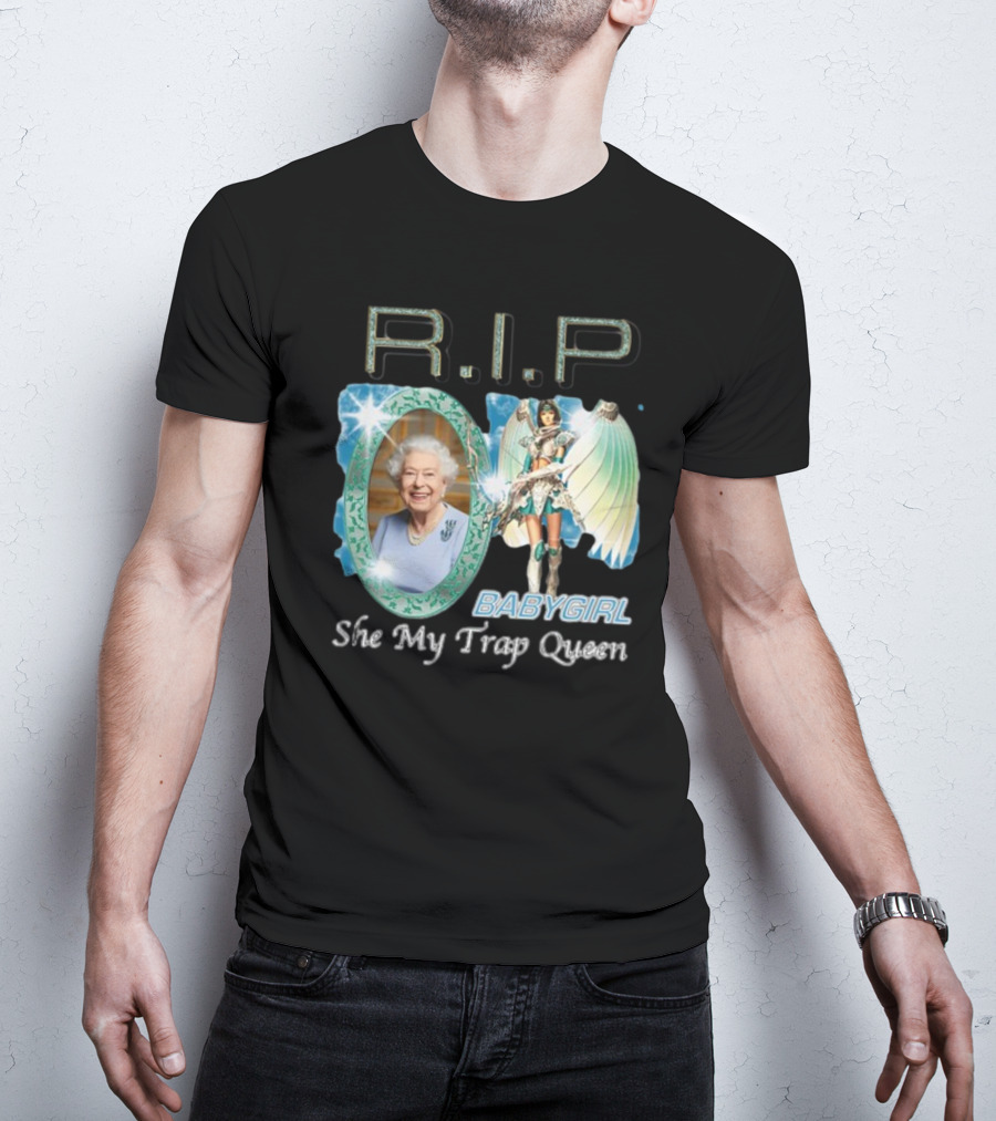 R.I.P Baby Girl She My Trap Queen Angel Wings Mirror T-Shirt