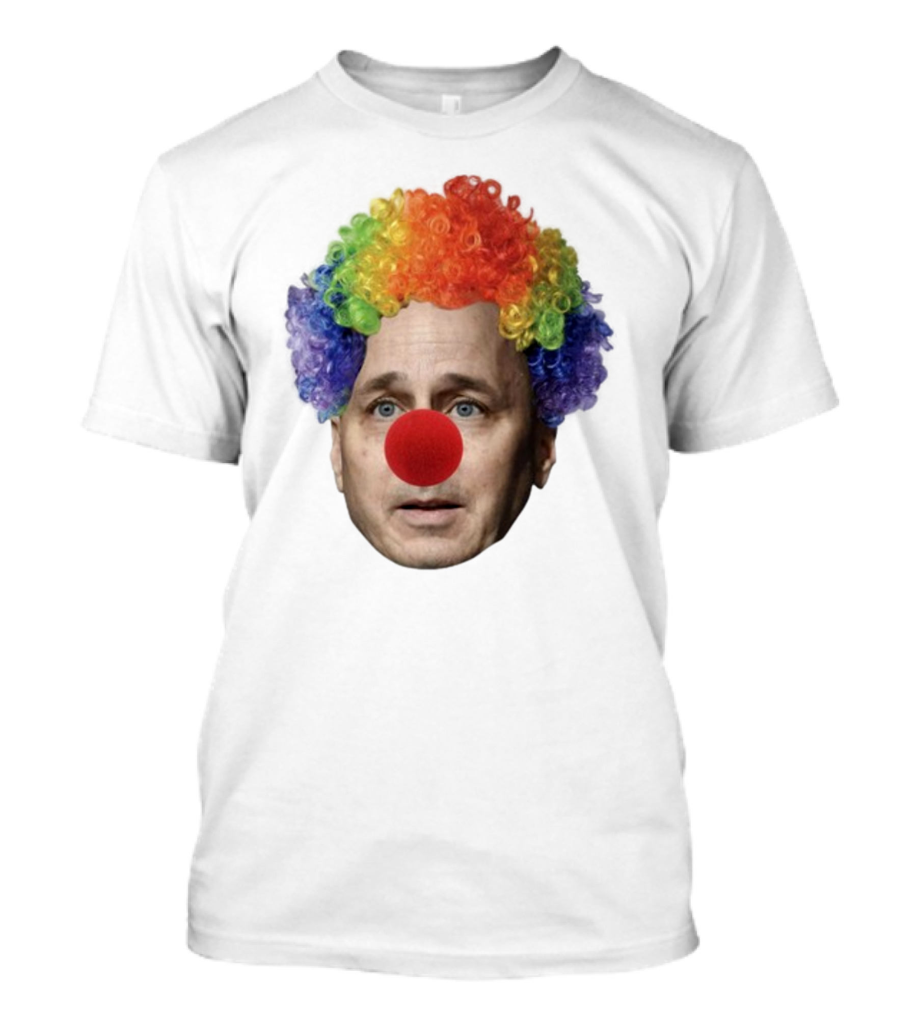 Burdenburner Brian Clownman Rainbow Wig Red Nose Face T-Shirt