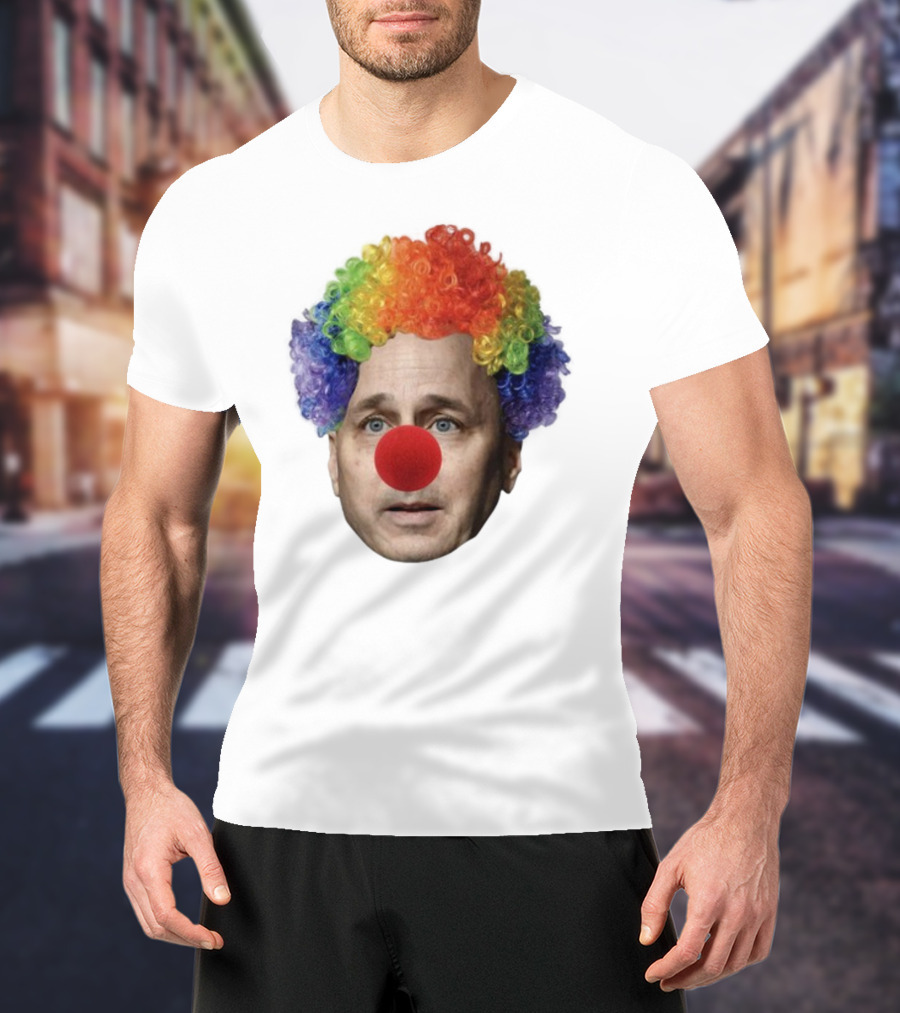 Burdenburner Brian Clownman Rainbow Wig Red Nose Face T-Shirt