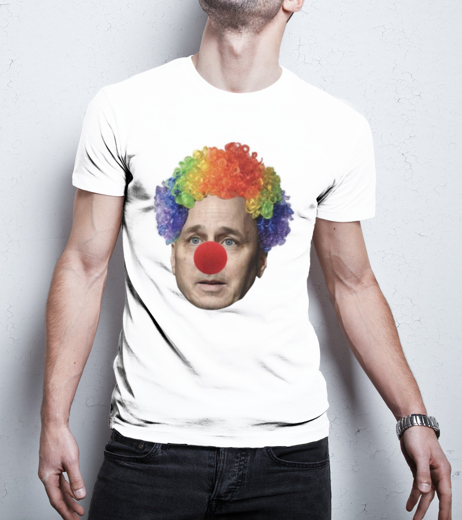 Burdenburner Brian Clownman Rainbow Wig Red Nose Face T-Shirt