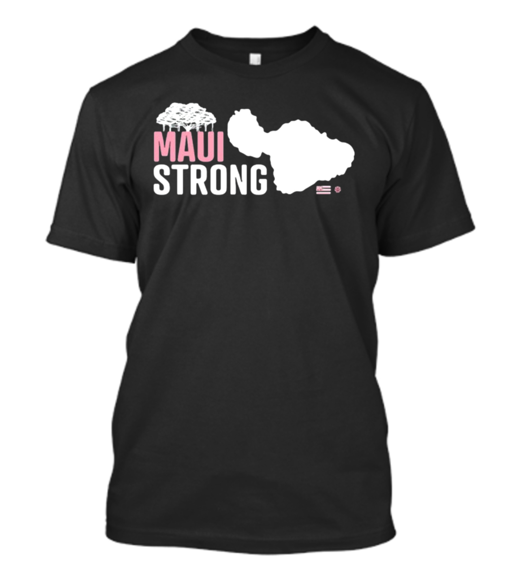 Maui Strong Relief Hawaiian Island Map With Flag T-Shirt