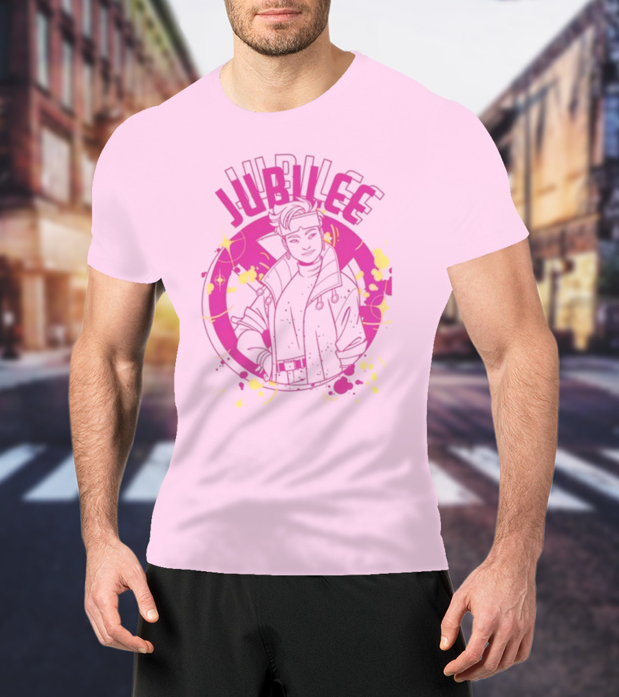 Jubilee X-Men Neon Pink T-Shirt