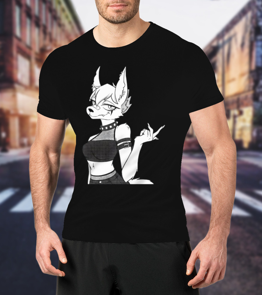 Punk Girl Jackal Attitude Aesthetic T-Shirt