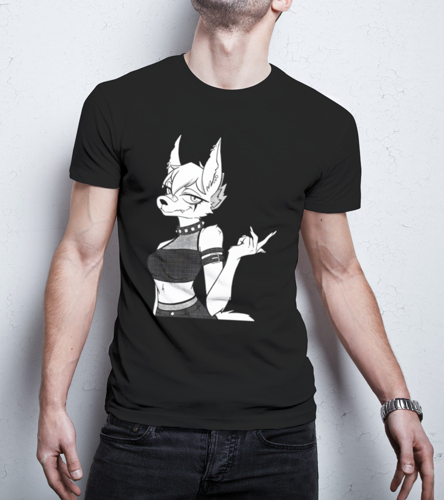 Punk Girl Jackal Attitude Aesthetic T-Shirt