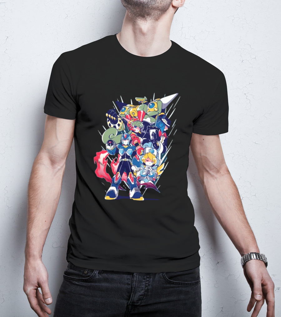 Mega Man X Armor With Maverick Bosses And Allies T-Shirt