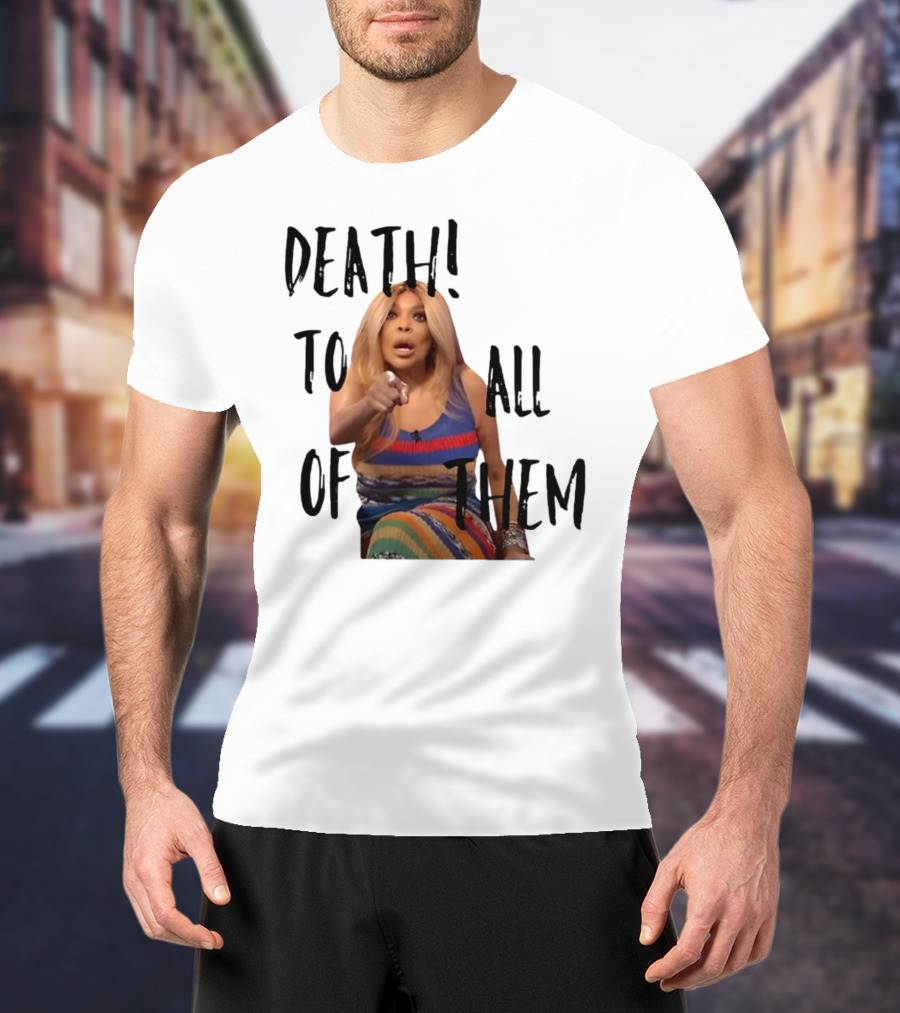 DEATH TO ALL OF THEM Pointing Woman In Colorful Dress T-Shirt