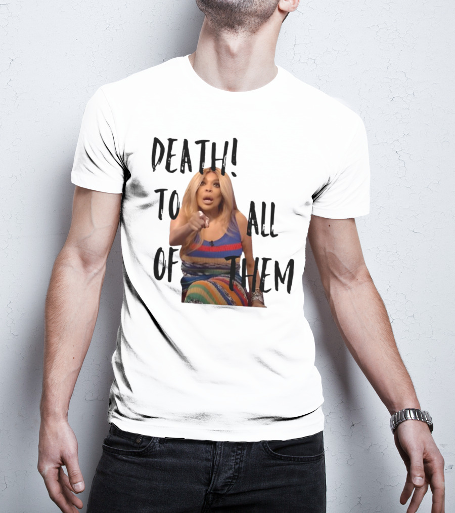 DEATH TO ALL OF THEM Pointing Woman In Colorful Dress T-Shirt