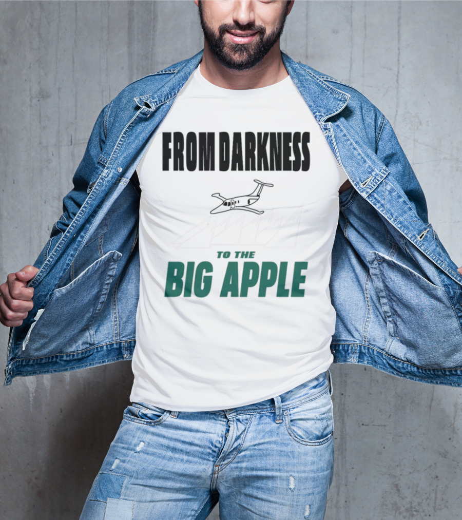 From Darkness To The Big Apple With Mountain And Plane T-Shirt
