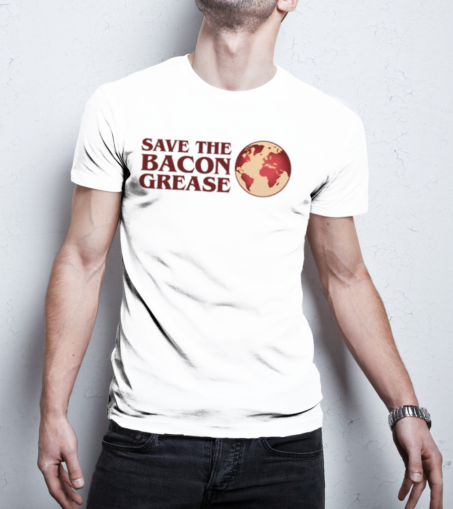 SAVE THE BACON GREASE EARTH MAP T-Shirt