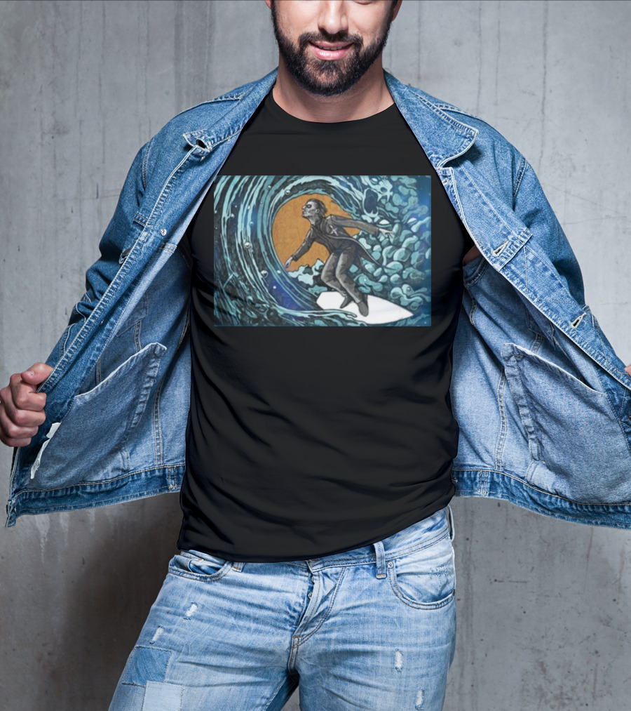 Michael Myers Surfing Massive Wave Halloween T-Shirt