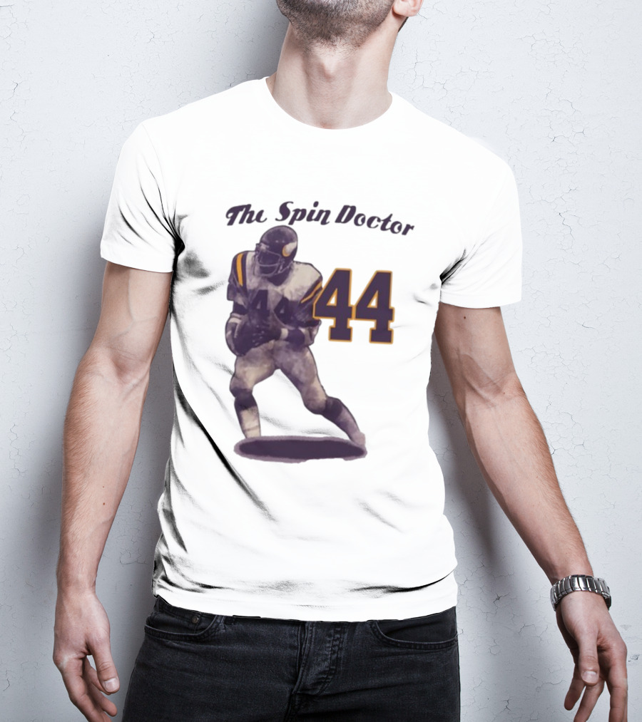 The Spin Doctor Chuck Foreman 44 Minnesota Vikings Legend T-Shirt