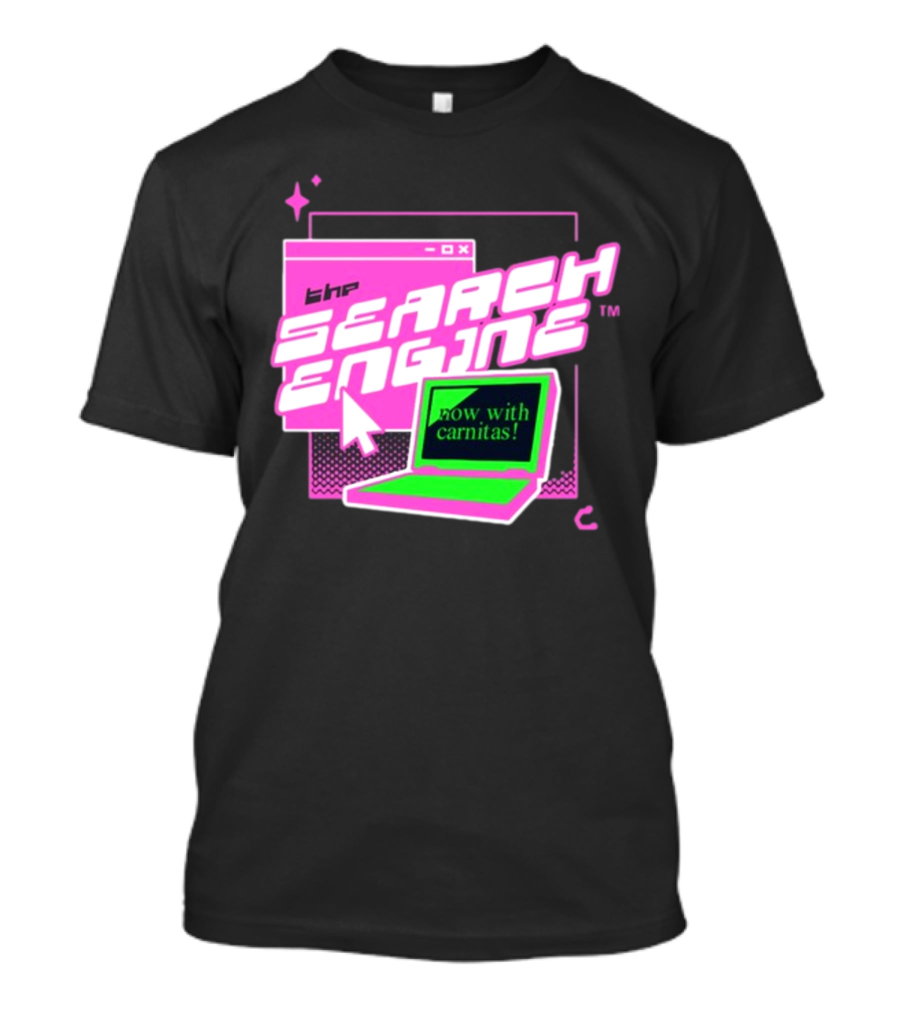 The Search Engine Now With Carnitas Neon Retro Computer Graphics T-Shirt