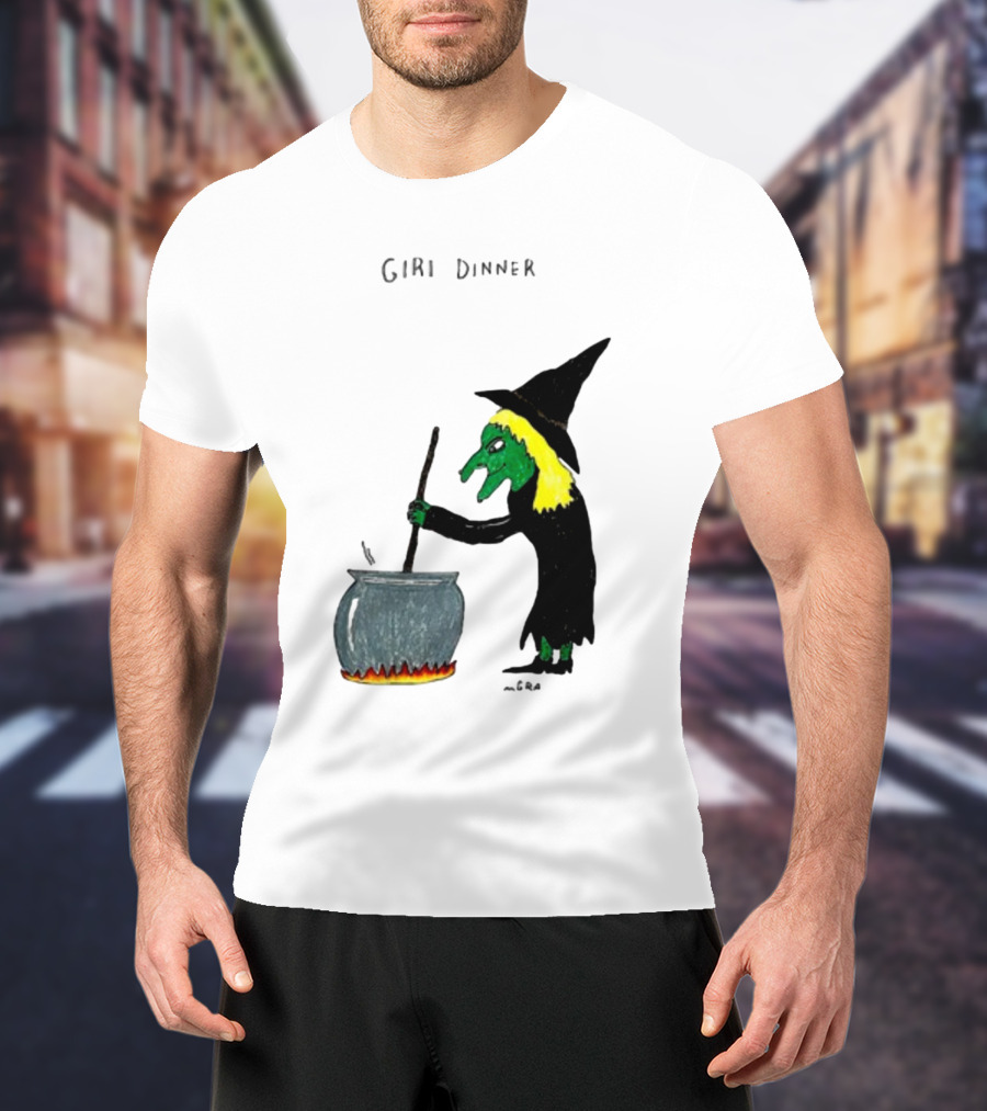 Matt Gray Girl Dinner Witch Cauldron Brewing T-Shirt