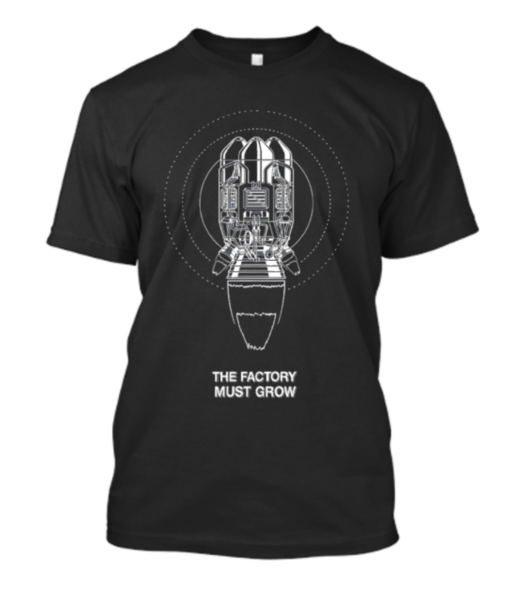 Factoriohno The Factory Must Grow Rocket Blueprint Circle T-Shirt