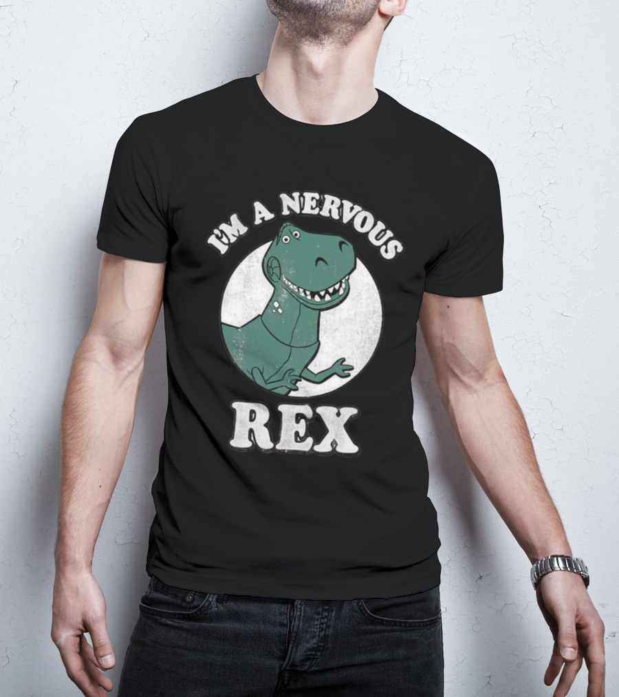 I'm A Nervous Rex Dinosaur Illustrated T-Rex T-Shirt