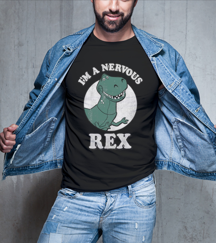 I'm A Nervous Rex Dinosaur Illustrated T-Rex T-Shirt