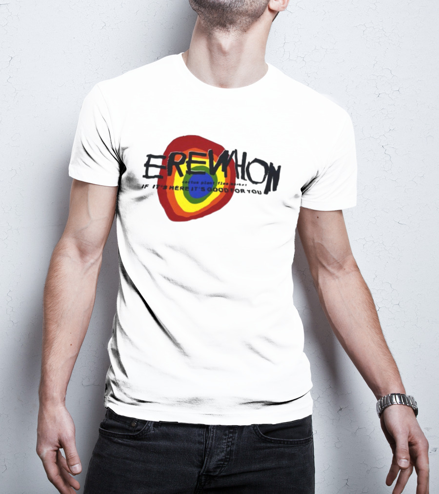 Erewhon Cactus Plant Flea Market If It's Here It's Good For You Rainbow Circle T-Shirt