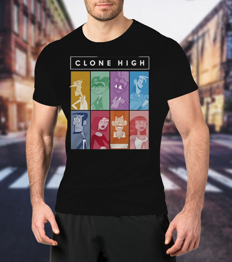 Clone High Character Blocks Cast Montage T-Shirt
