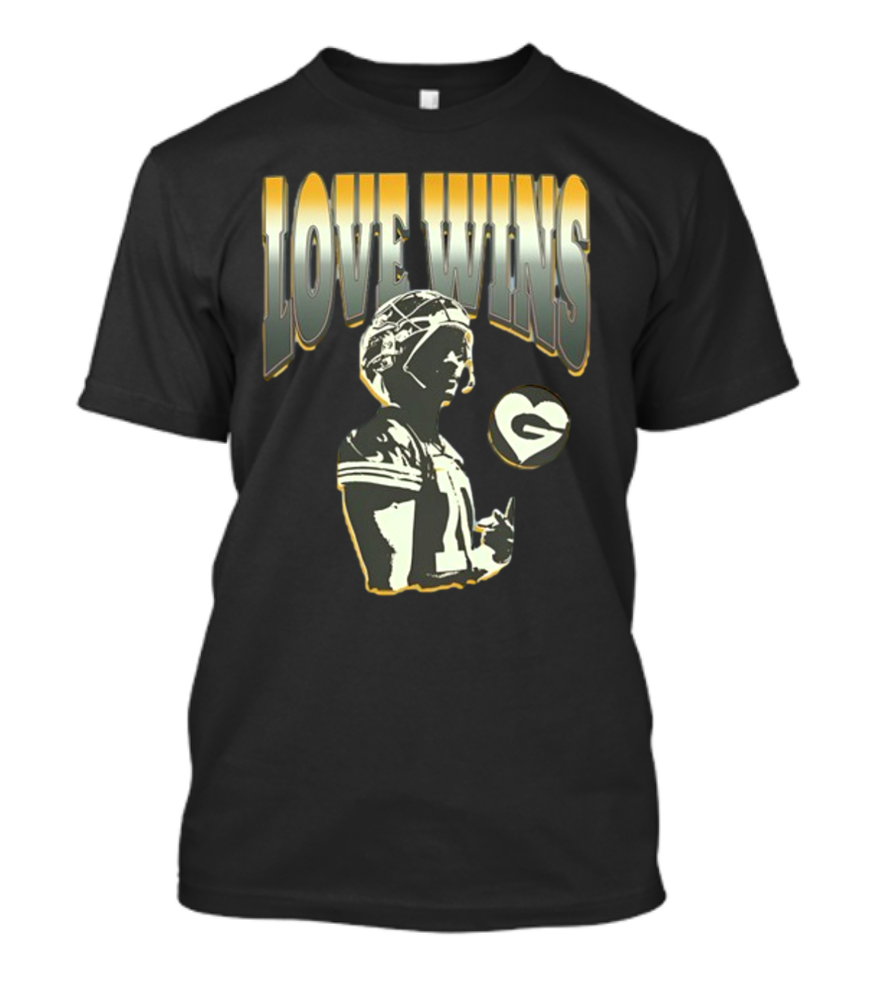 Love Wins Campeche Collective Football Heart Vintage T-Shirt