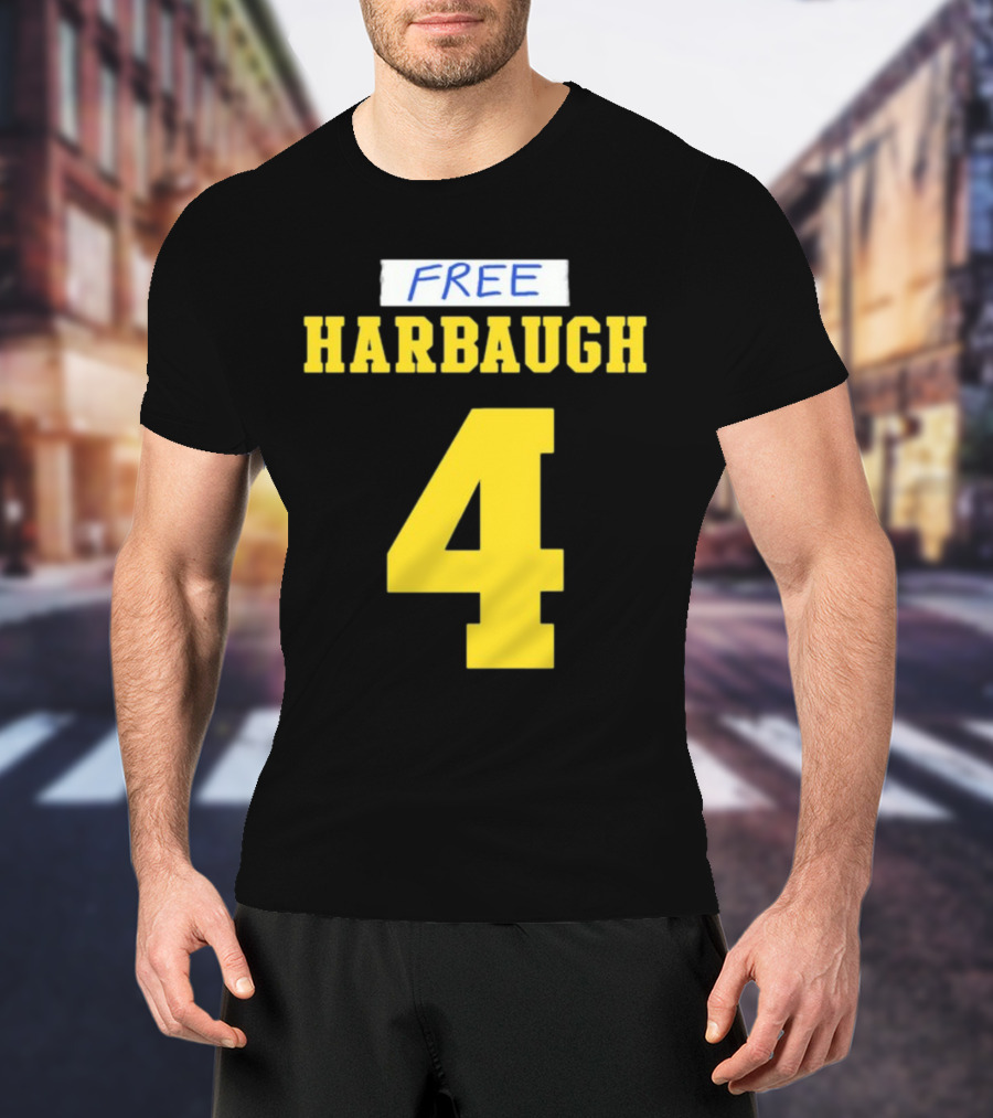 Free Harbaugh 4 J.J. McCarthy Michigan T-Shirt