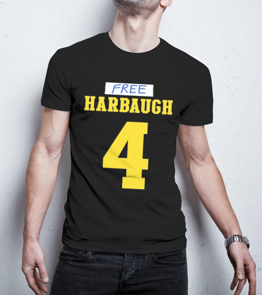 Free Harbaugh 4 J.J. McCarthy Michigan T-Shirt
