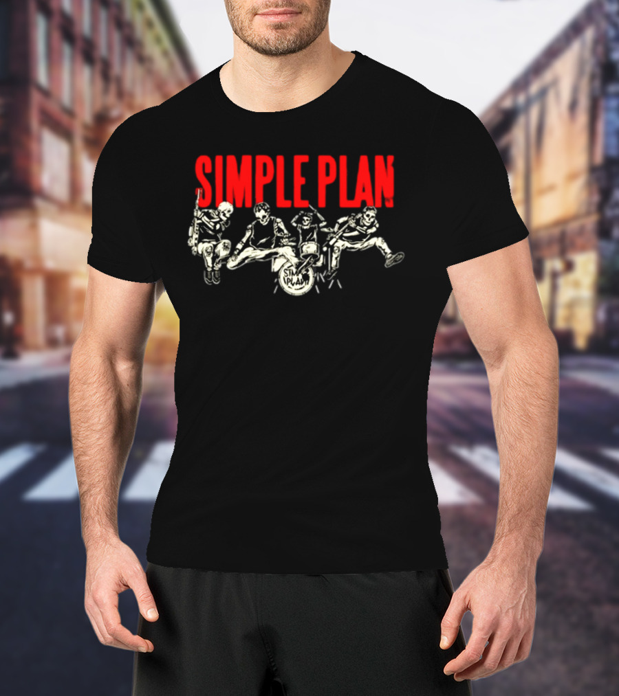 Simple Plan Band Skeletons Performance T-Shirt