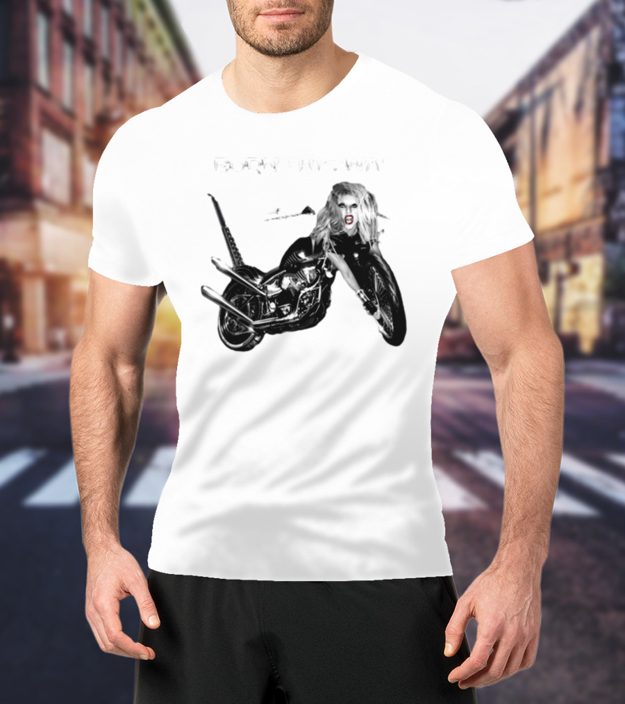 Born This Way Album Motorcycle Lady Gaga T-Shirt